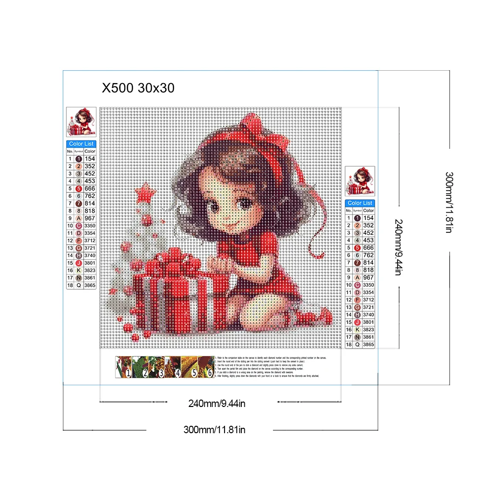 Full Round Diamond Painting 30*30cm - Gift Little Girl