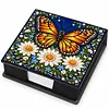 PU 5D Pearl Diamond Painting Kit Note Box DIY Diamond Art Notepad Box with 160 Sheets of Paper (Butterfly)