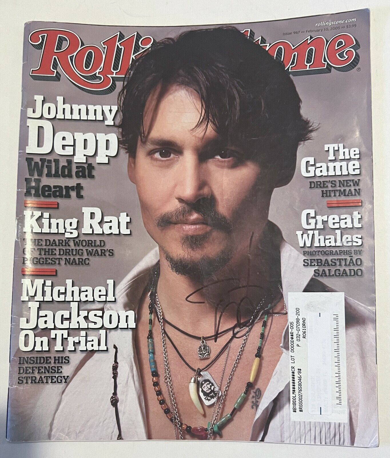 Johnny Depp REAL hand SIGNED 2005 Rolling Stone Full Magazine JSA COA