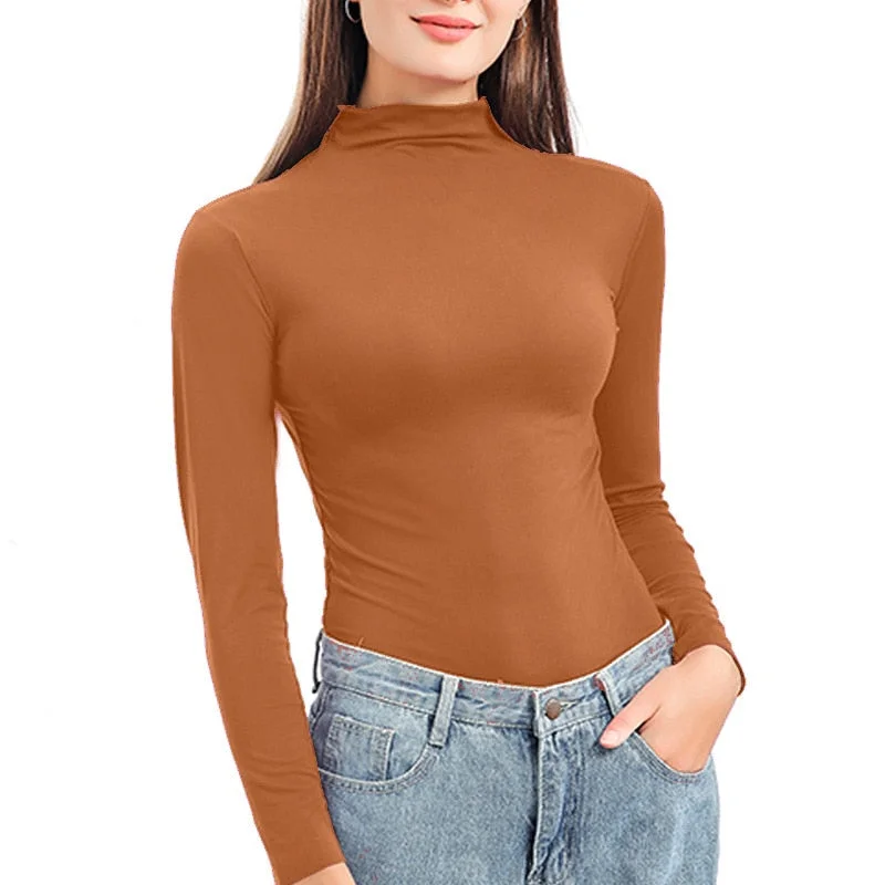 Plus Size Turtleneck Sweater Women Winter Autumn Long Sleeve Elasticity Bottoming Tops Solid Color Slim Fit Warm Knit Pullovers