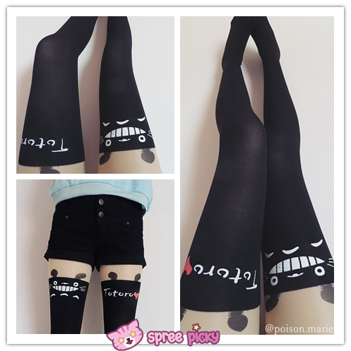 Final Stock! Totoro Fake Over Knee Thigh High Tights SP130042