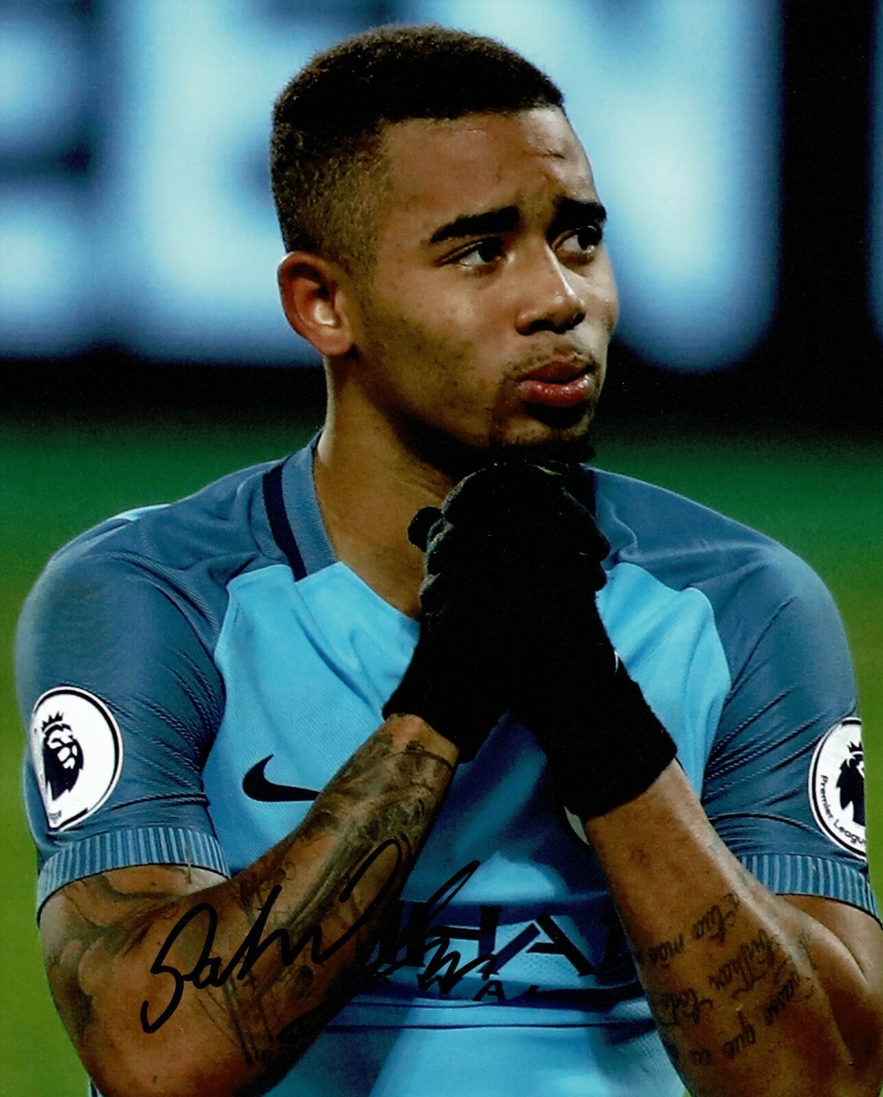 Gabriel Jesus Signed 10X8 Photo Poster painting Manchester City AFTAL COA (1238)