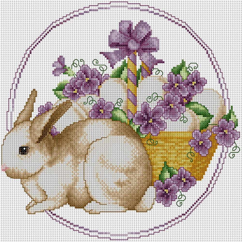 DIY Stamped Cross Stitch 11CT Partial Embroidery 41*39cm - Easter Bunny