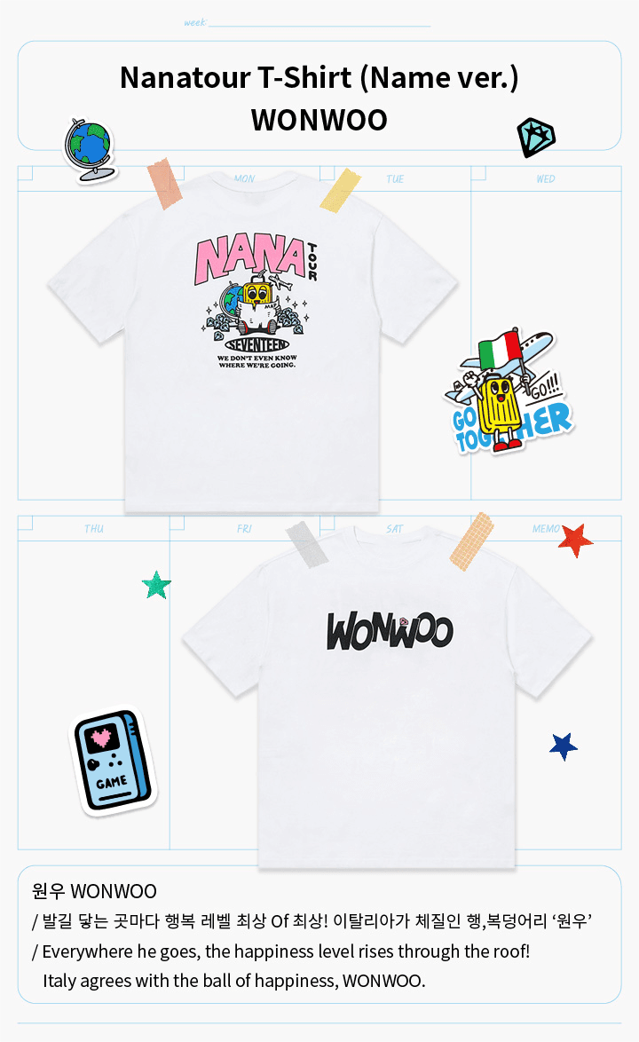 最適な価格 nanatour tシャツ Cotton seventeen T-SHIRT WONWOO M ...