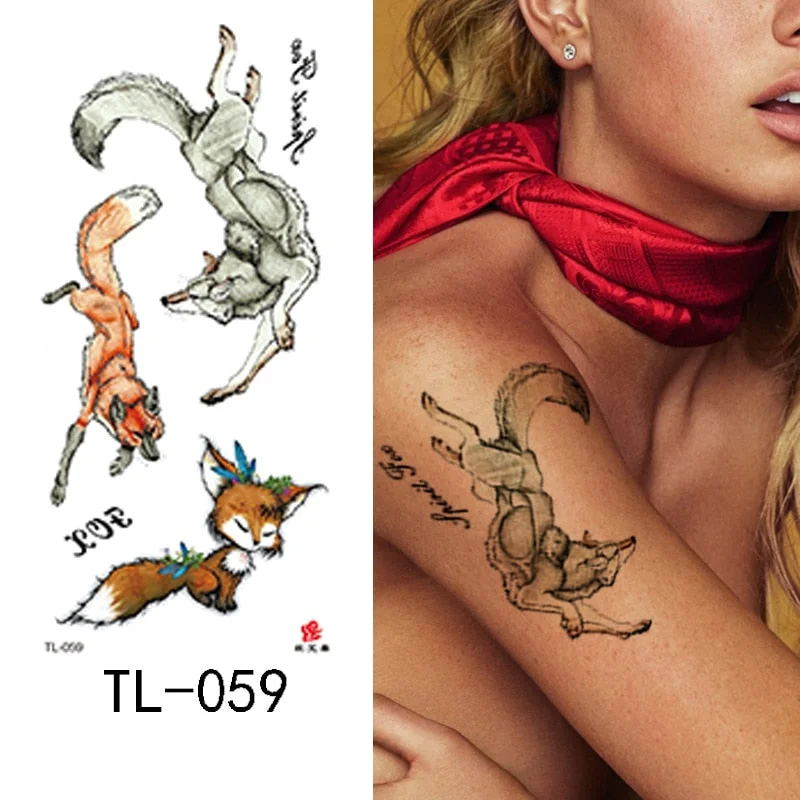 Flower arm waterproof tattoo stickers half arm painted animal durable waterproof European and American temporary tattoo stickers