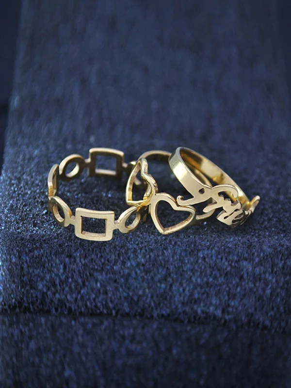 Irregularity Solid Color Rings Accessories