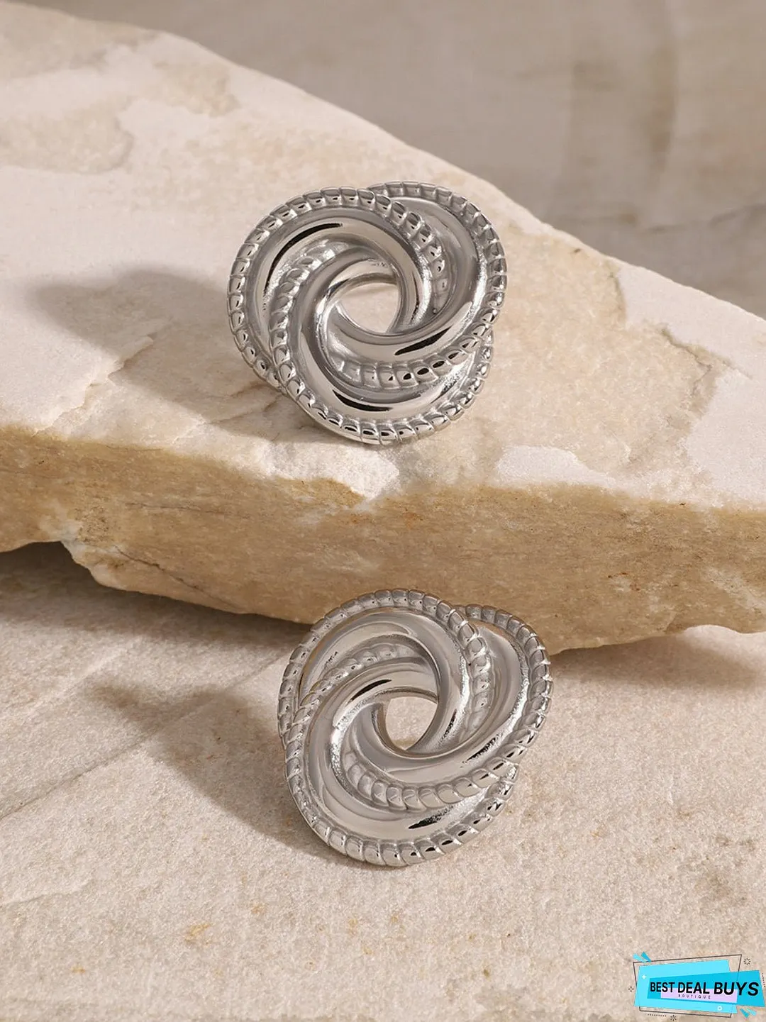 Stainless Steel Volution Stud Earrings