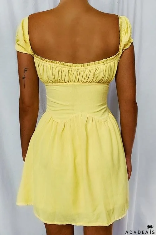 Emma Square Neck Knot Mini Dress