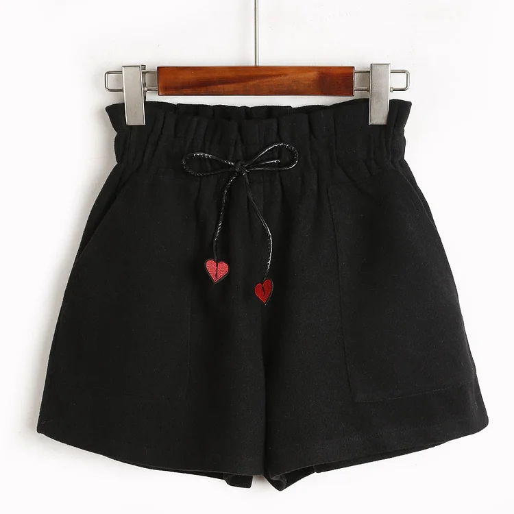 Black/Brown/Deep Grey Leisure Sweet Heart Shorts SP1711442