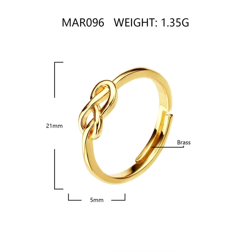 Copper 18K Gold Plated Criss Cross Infinity Open Rings