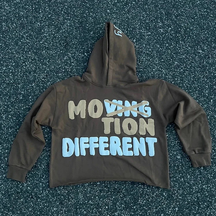 Vintage Motion Different Graphic Oversized Pullover Hoodie