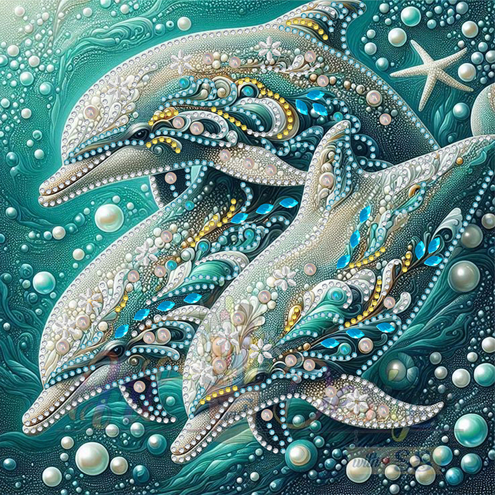 Marine Animals Starfish 30*30cm(canvas) special shaped drill diamond painting