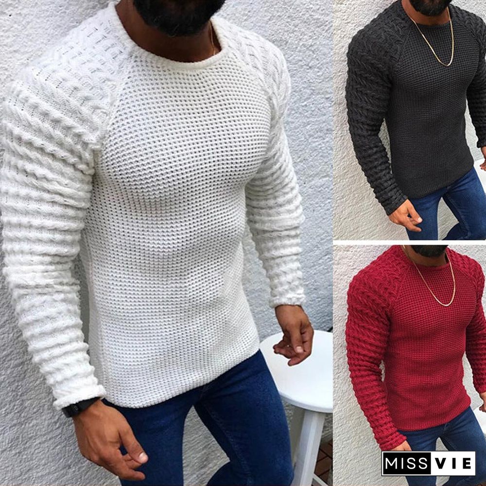 Slim Long Sleeve Round Neck Pullover Sweater Top