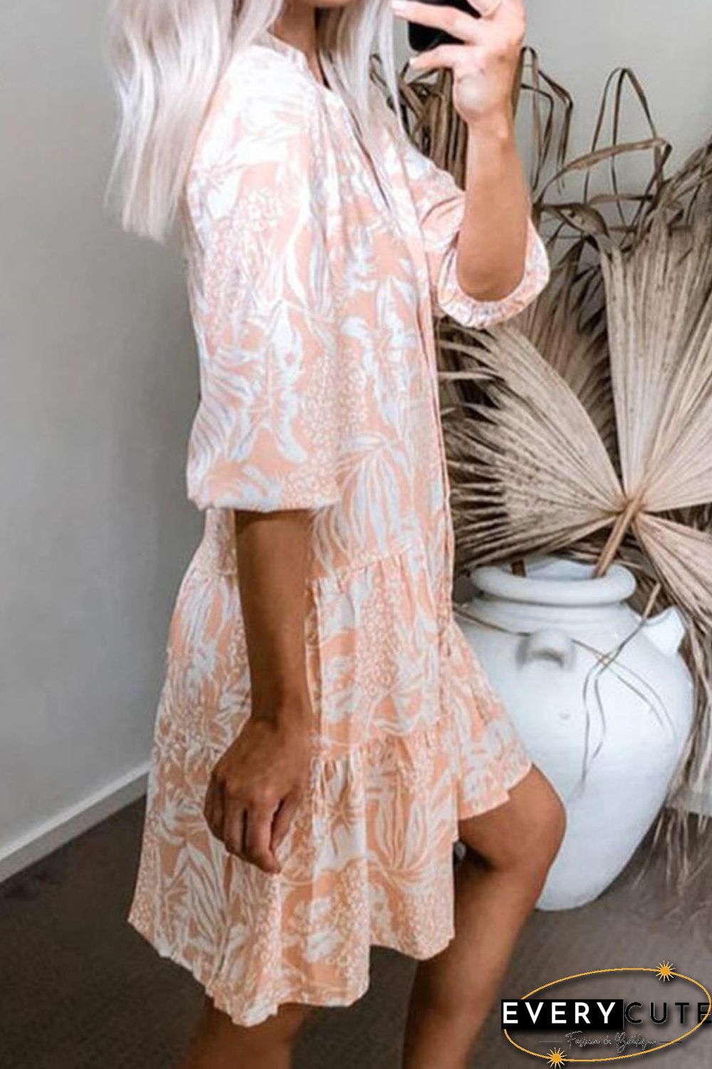 Half Sleeve Shirt Casual Print Dress