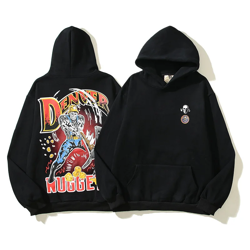 Hip Hop Spoof Gold Digging Skull Hoodie Sweater Loose