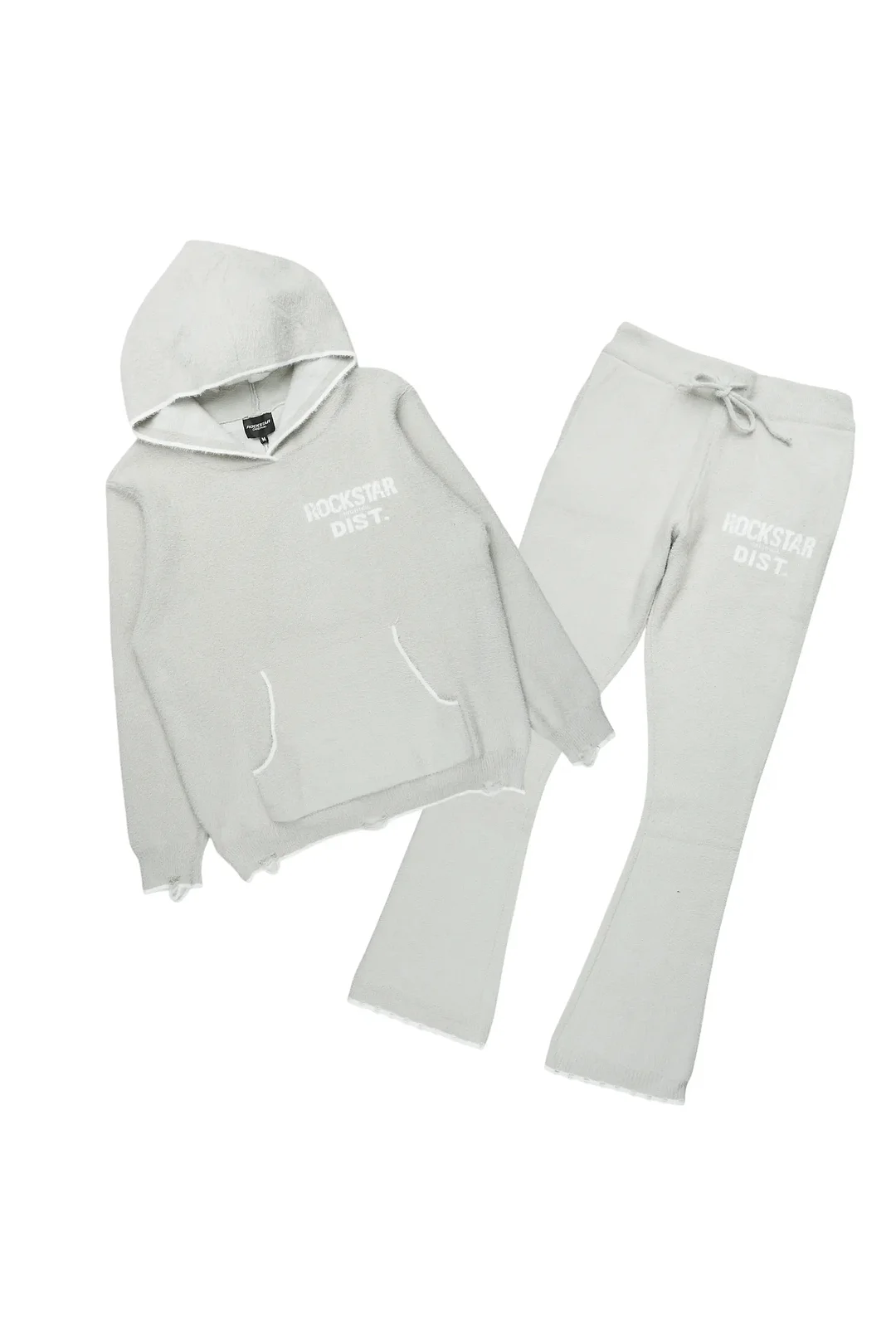 Lake Grey Mohair Knit Track Set
