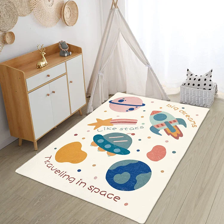 Cartoon Space Carpet for Living Room Home Decoration Non-Slip Childrens Play Large Area Rugs Sofa Crawling Play Floormat