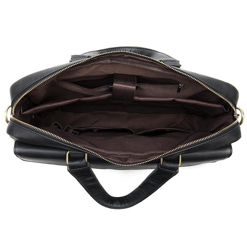 Classic Business Vintage Plain 15 Inch Laptop Bridfcese With Large Capacity