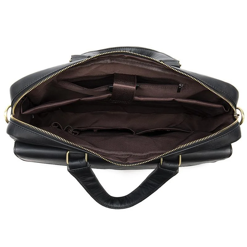 Classic Business Vintage Plain 15 Inch Laptop Bridfcese With Large Capacity