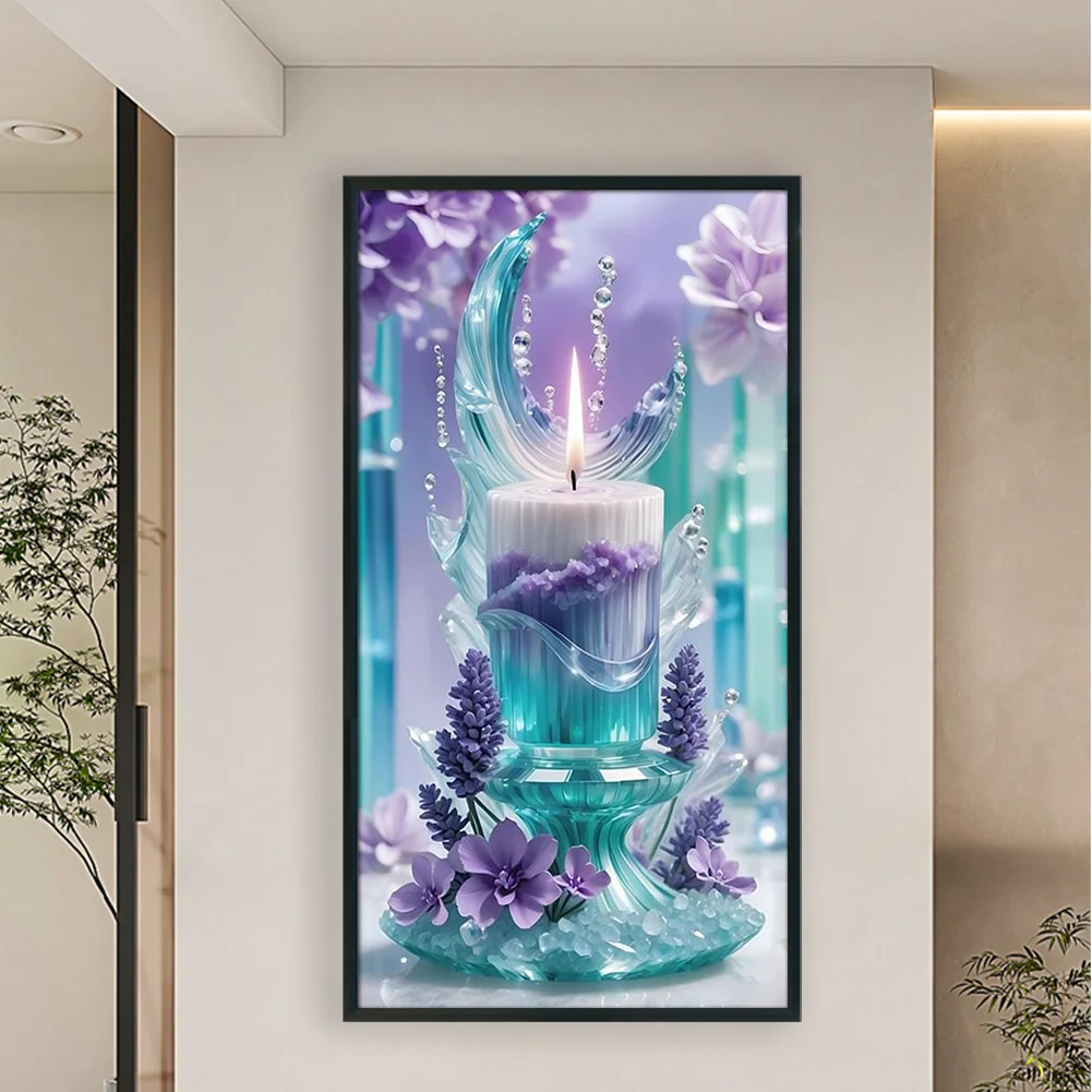 11CT Full Stamped Cross Stitch - Candle(Canvas|40*70CM)