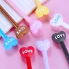 20PCS Love Heart Shaped PVC 0.5mm Gel Pen School Opens Season Student Office Cute Stationery