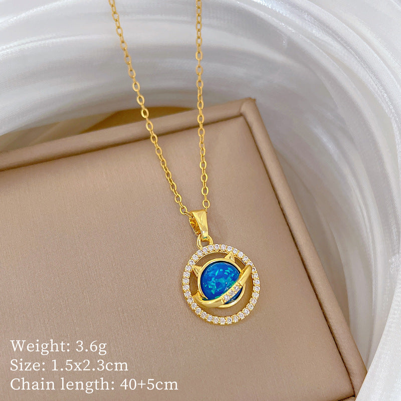 Copper Micro-Inlaid Cross Fashionable And Gorgeous Full Diamond Necklace For Women All-Match Clavicle Chain Titanium Steel