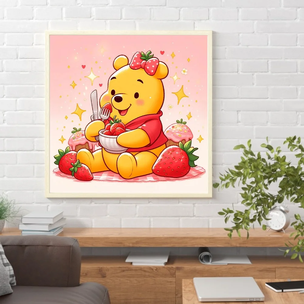 Full Round Diamond Painting 30*30cm - Winnie The Pooh And Strawberry