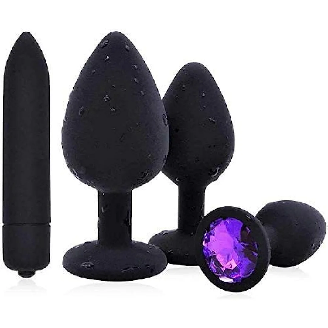 Silica Portable Butt Toys Plug Trainer Kit 4PCS Anales Adult Toys Relaxing Butt Toys Tool for Men Women Sunglasses （YOBBTG6