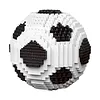 Sports Football Ball Building Kits Creativity Soccer and Cup Building Block Set Mini Collectible Peripheral Bricks Birthday Gift For Teens & Adults (Black and white soccer)