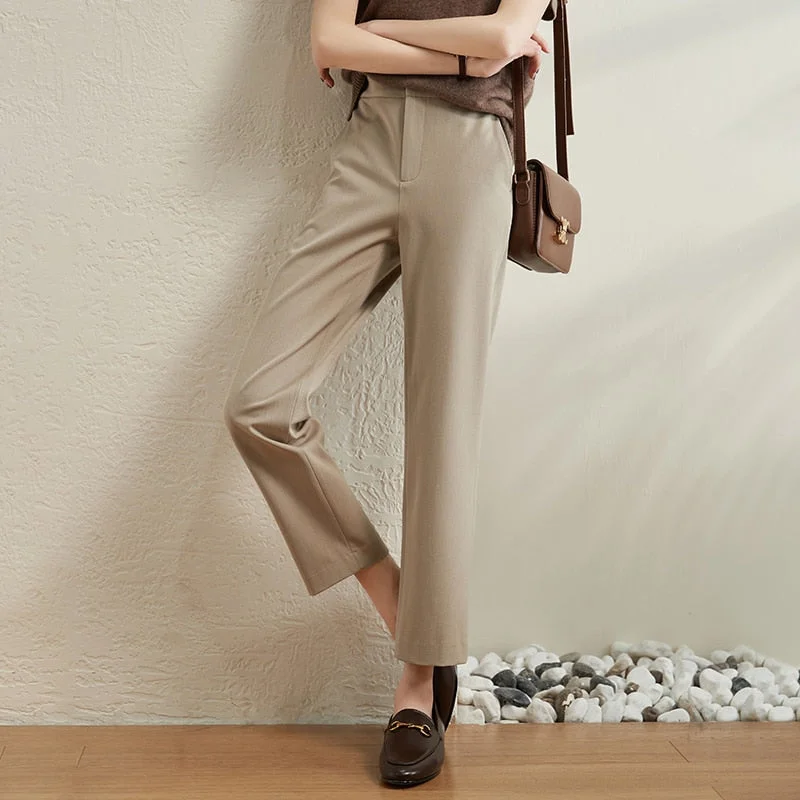 Nine-point suit pants women loose cigarette pants spring and summer new Korean style straight trousers high waist casual pants