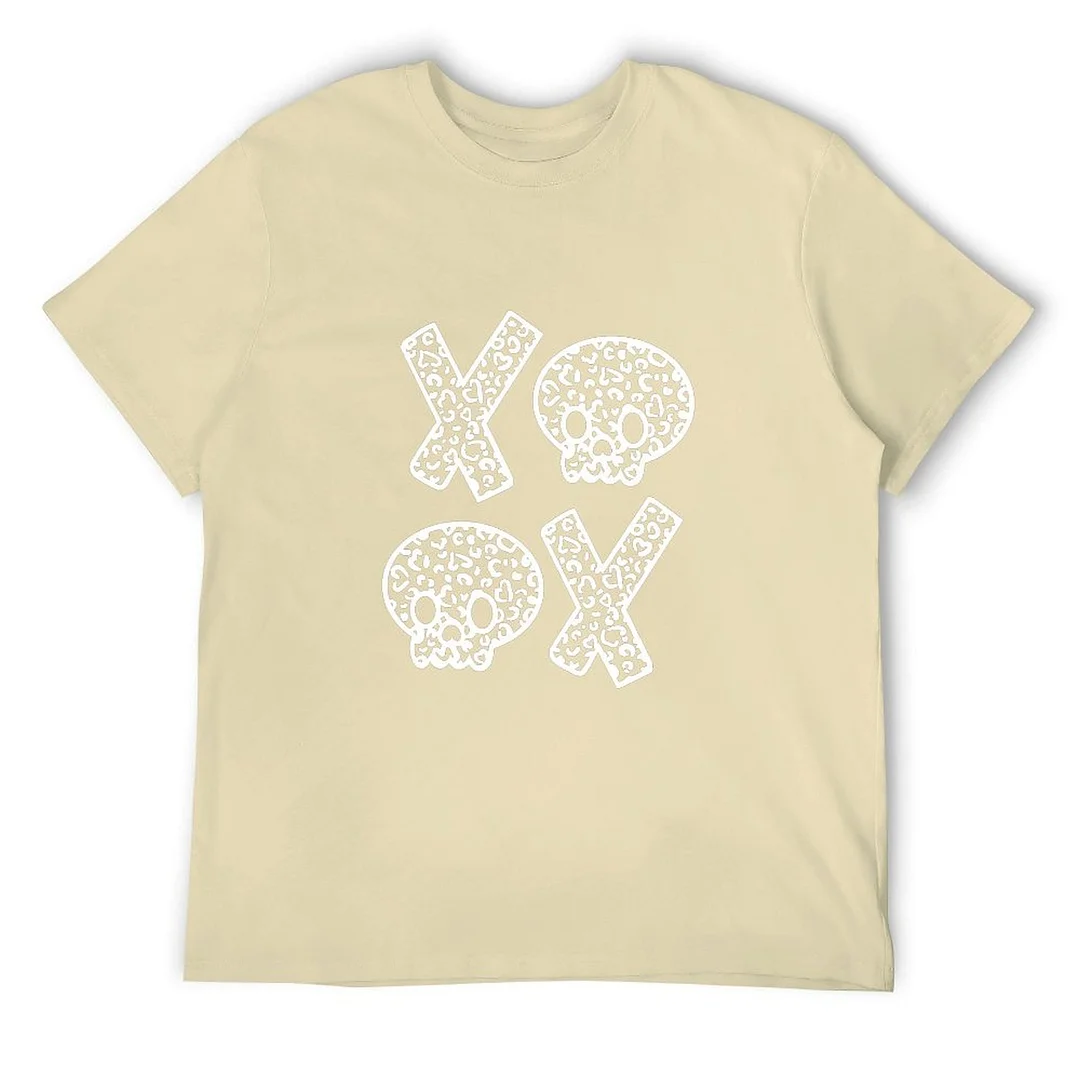 Printed Unisex Short Sleeve Cotton T-shirt for Men and Women Pattern XOXO