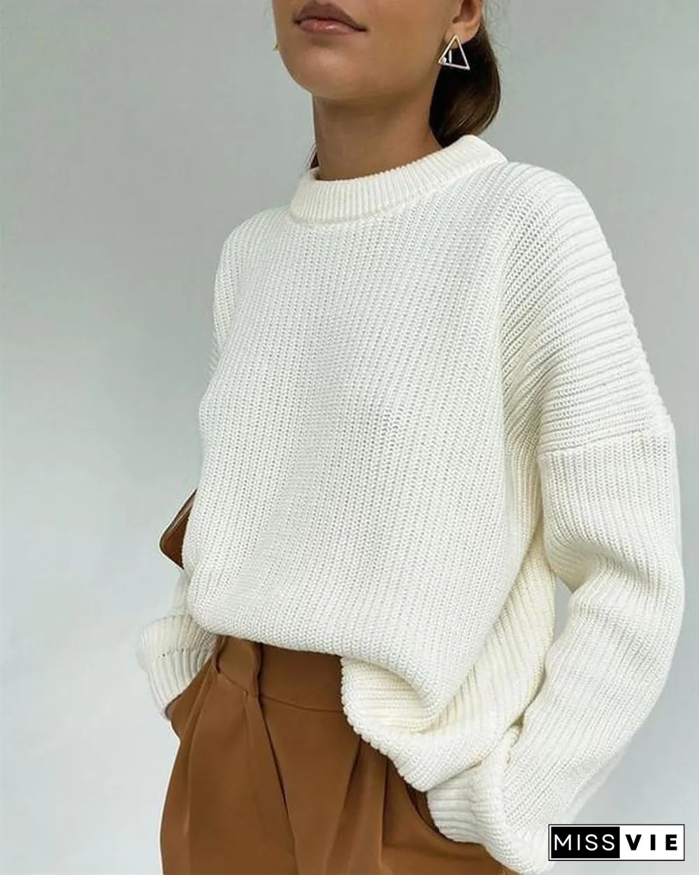Loose Long-sleeved Round Neck Sweater