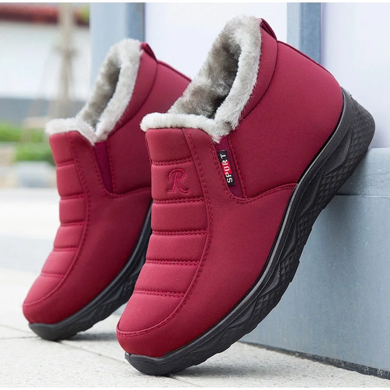Winter Warm Snow Boots Women Non-slip Waterproof Ladies Cotton Shoes Short Plush Female Ankle Boots Casual Comfortable