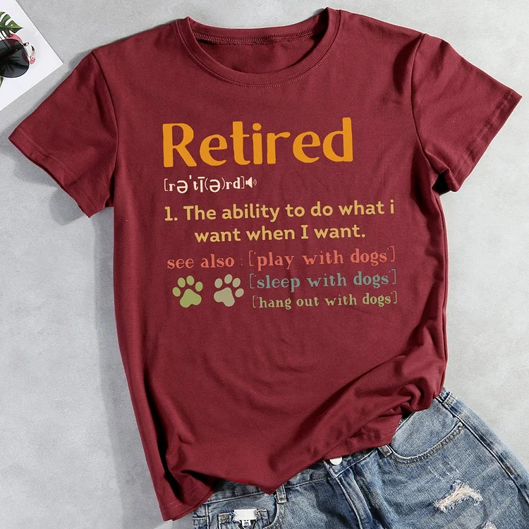 Retired Dog Mom T-Shirt-013020