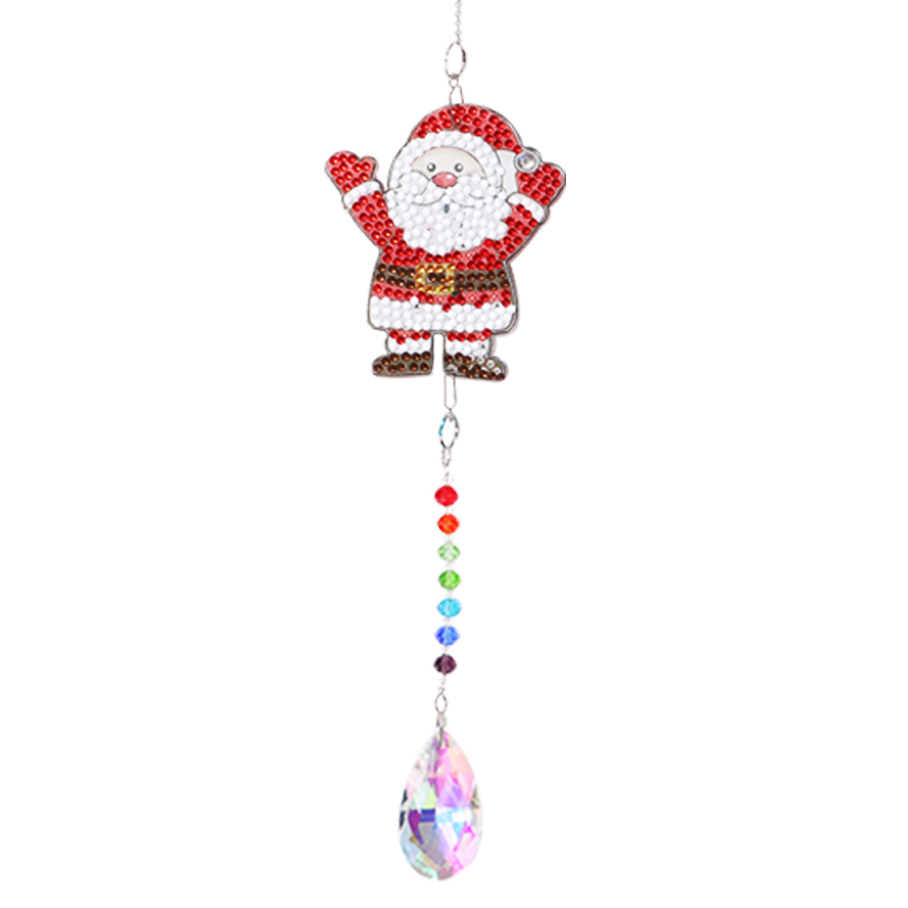 Crystal Diamond Angel Tears Catching Light Hanging Wind Decor (Santa Claus)
