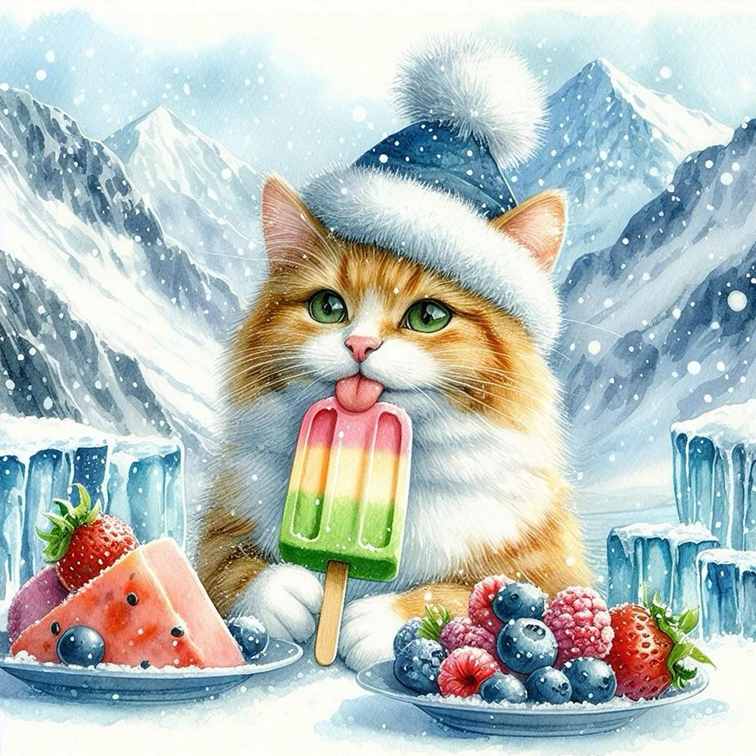 Diamond Painting - Full Round Drill - Cat(Canvas|Canvas|40*40cm)