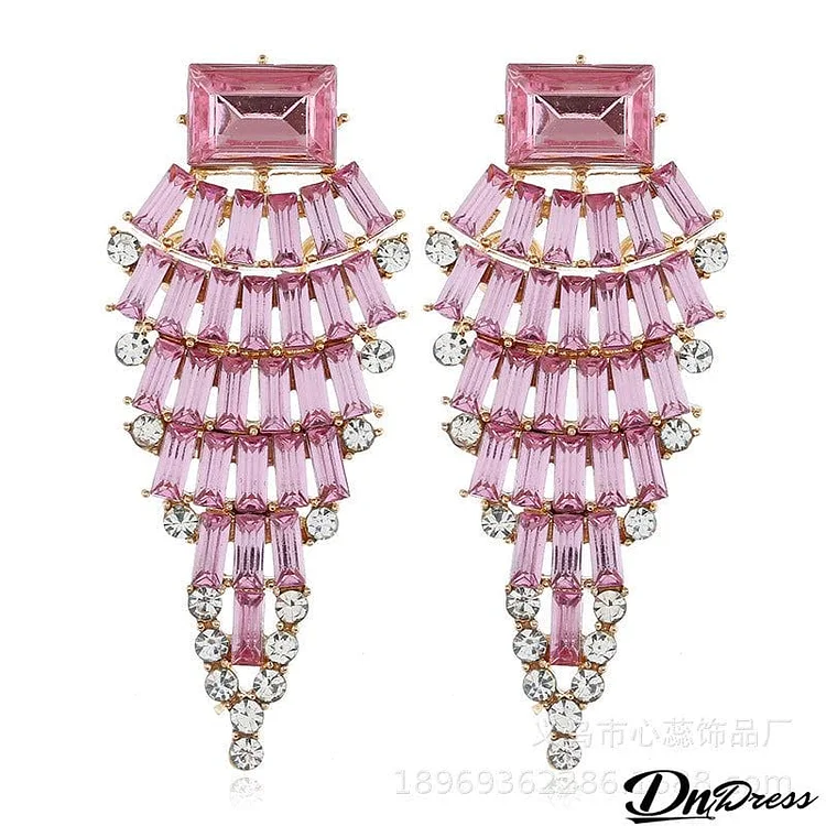 Exaggerated Diamond Cutout Drop Earrings