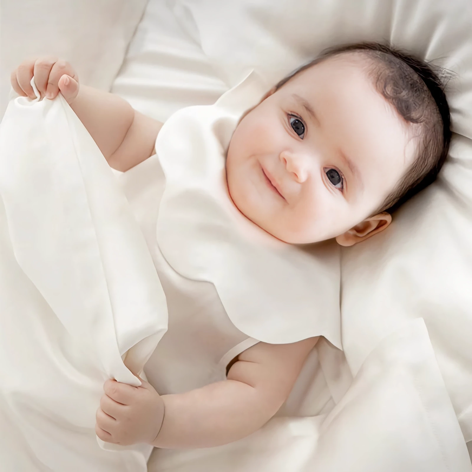 Serviette en soie pour bébé en forme de pétale- SOIE PLUS
