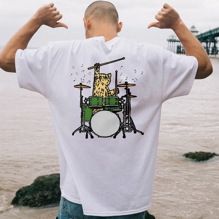The Cat Who Played the Drum T-shirt