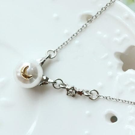Black/White Sailor Moon Luna/Artemis Pearl Necklace SP1812158