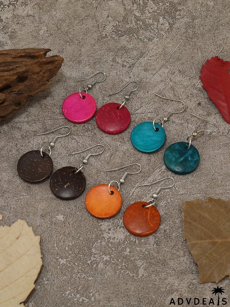 4pairs Round Drop Earrings