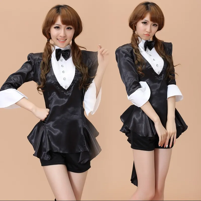 Churchf Girls' Generation Magician Uniform Bar Night Shop Show Costume Women's Jazz Dance Black Otease Ds Stage Dress