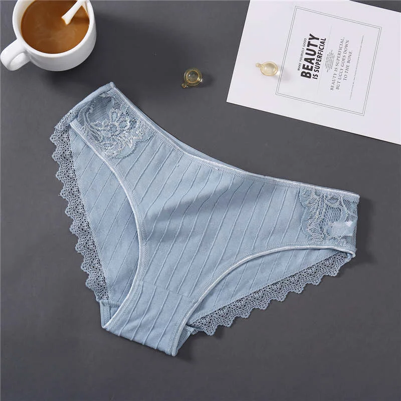 Women Cotton Panties Sexy Lace Briefs Female Underwear Ladies Floral Low Waist Underpants Lingerie Pantys for Woman Panties