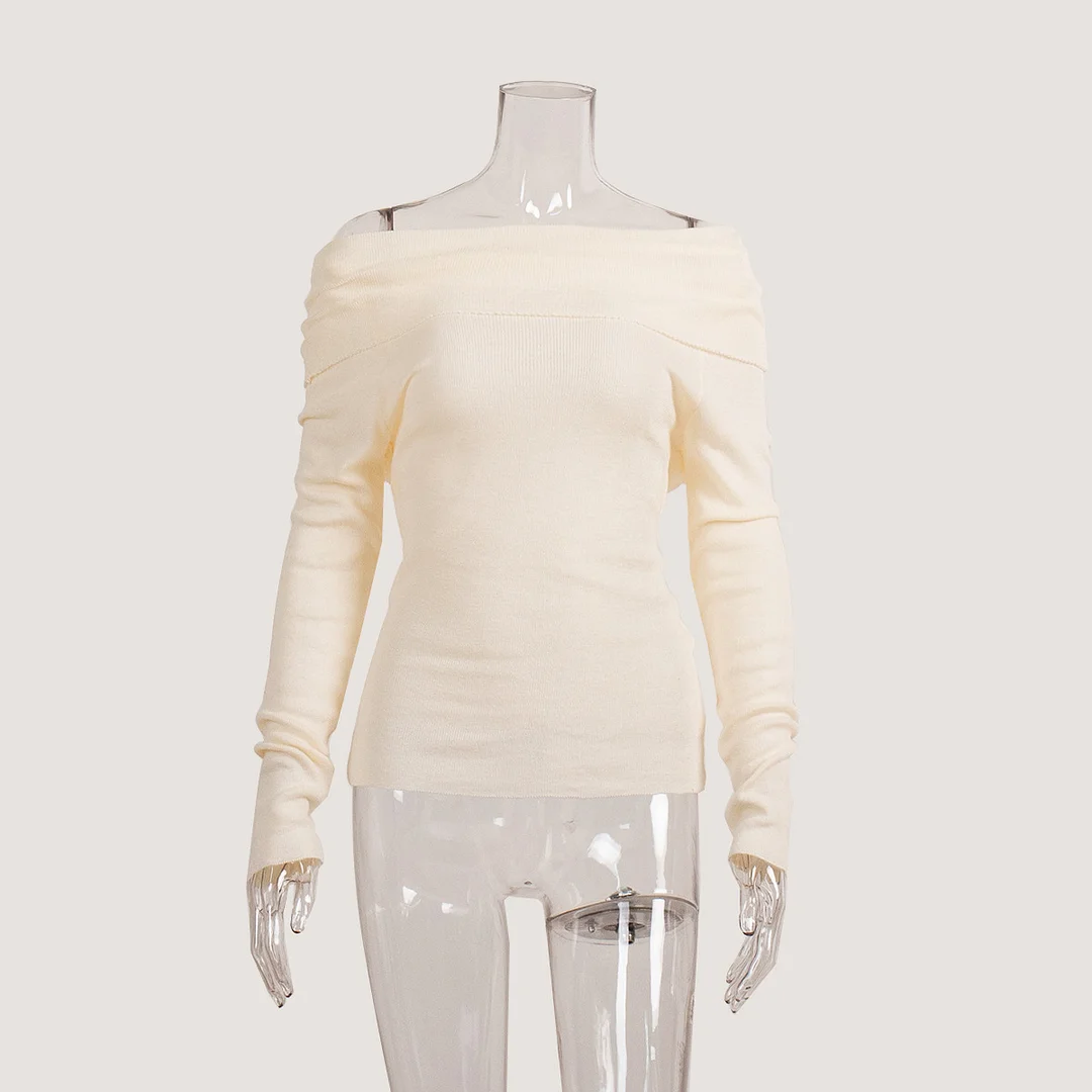 Churchf Churchf Knitwear Spring 2024 Women's Slim Solid Color Set Collar Long-Sleeved Knitwear