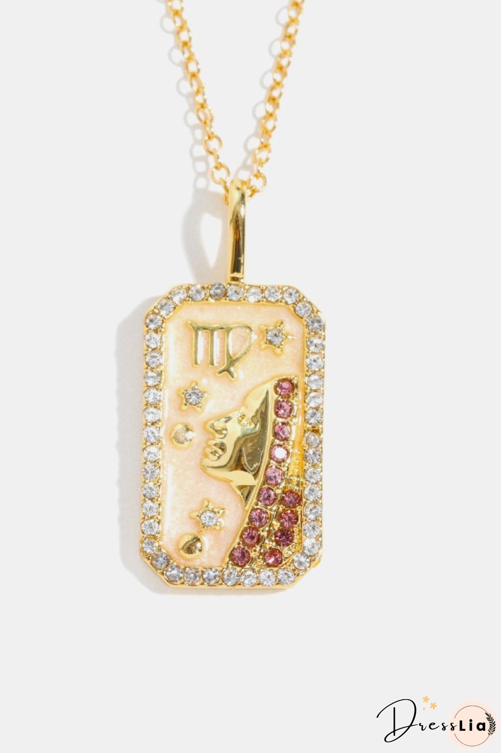 Rhinestone Constellation Pendant Copper Necklace