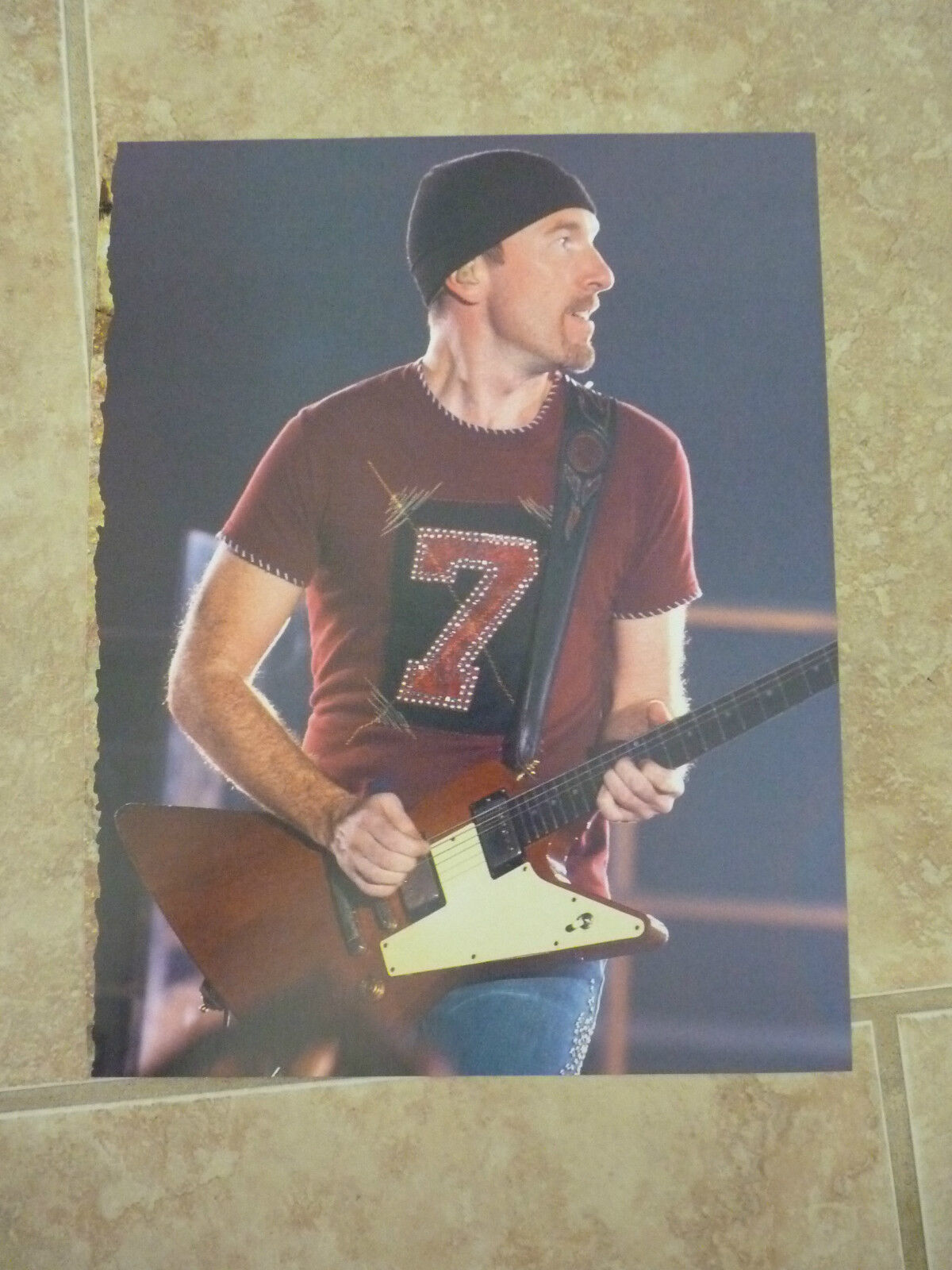 The Edge U2 Guitarist 12x9 Coffee Table Book Photo Poster painting Page