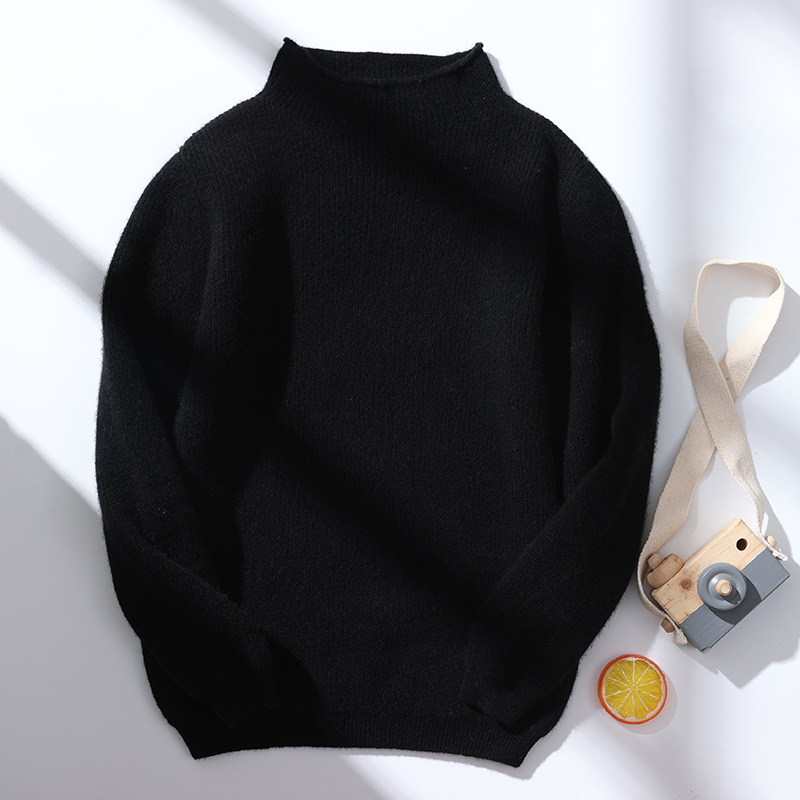 Pull en laine pour enfant avec col micro-roulotté- SOIE PLUS
