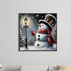 Winter Stra&szlig;enlaterne Schneemann - runder Bohrer Diamantmalerei - 40*40cm