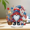 Diamond Painting Acrylic Single Sided July Independence Day Gnome Ornaments Tabletop Home Office Decor