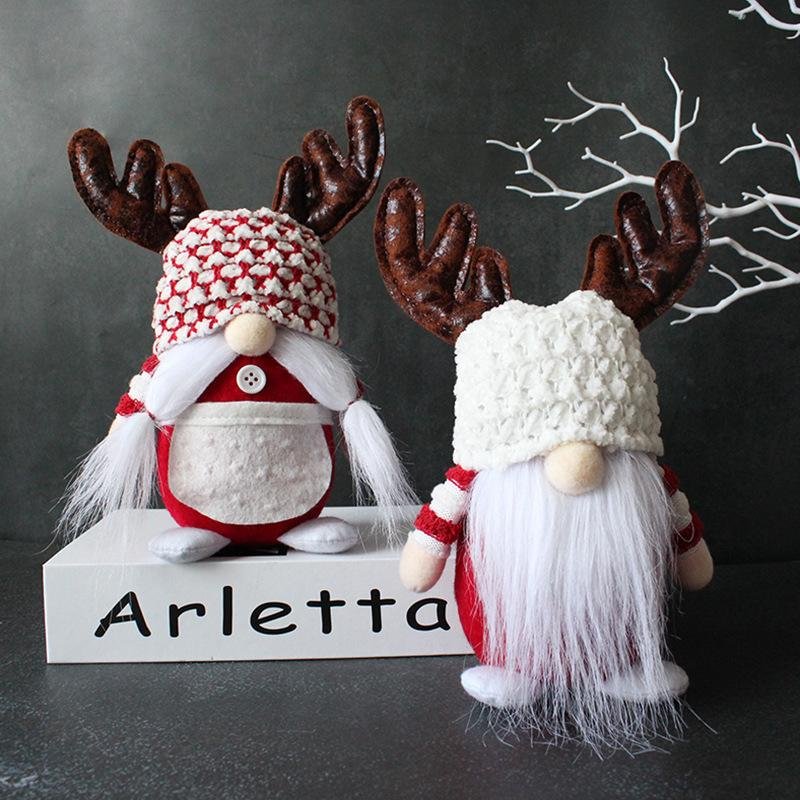 Christmas antler Rudolph elk faceless Old Man Doll dwarf doll decoration